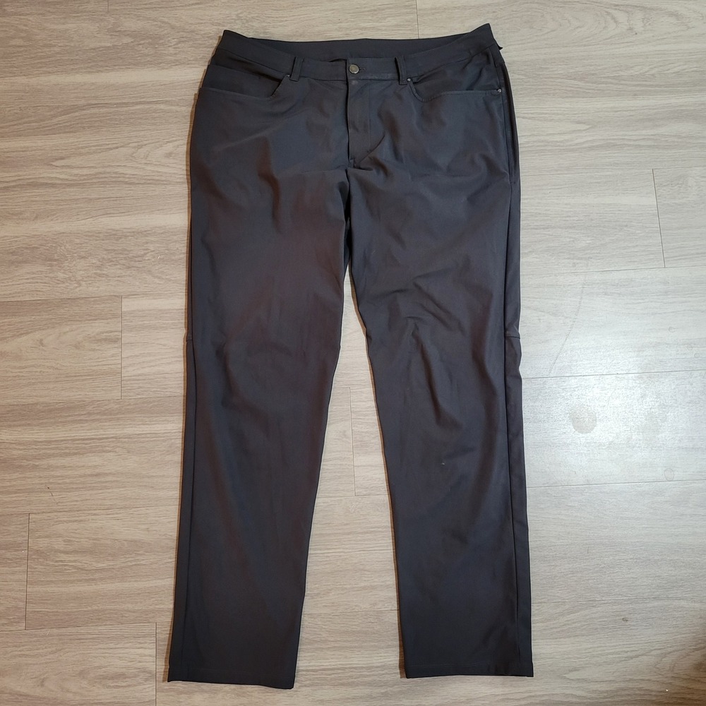 Lululemon ABC Pants Mens 38x33 Dark Grey Technical Five Pocket Trousers